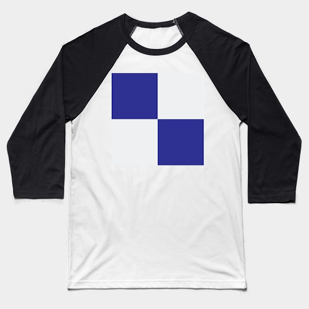 Chelsea Blue and White Checkered Fan Flag Baseball T-Shirt by Culture-Factory